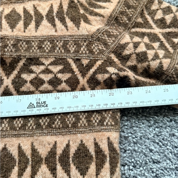 Lucky Brand Brown Western Shawl Collar Geometric Cardigan Size M - Picture 8 of 9